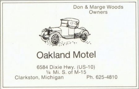 Oakland Motel - Clarkston Yearbook Ad 1960S